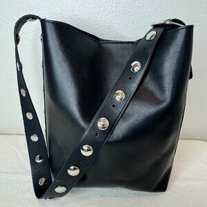 MADEWELL Black Studded Tote Bucket Bag!